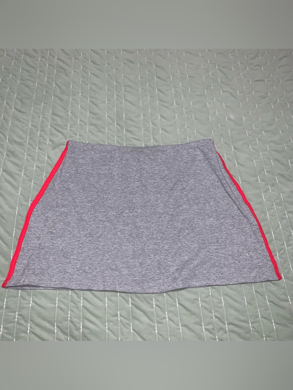 Heather Gray Skirt with Red Side Trim - Women